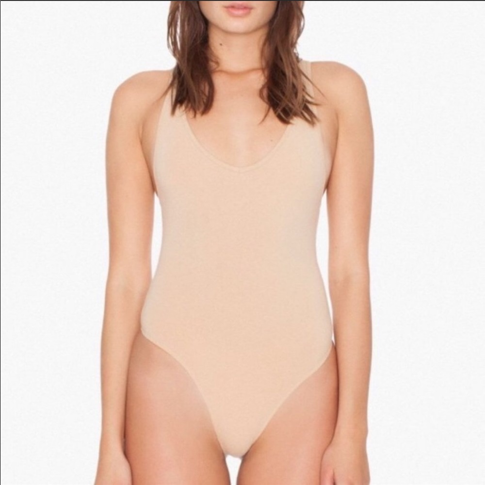 American Apparel Nude thong bodysuit